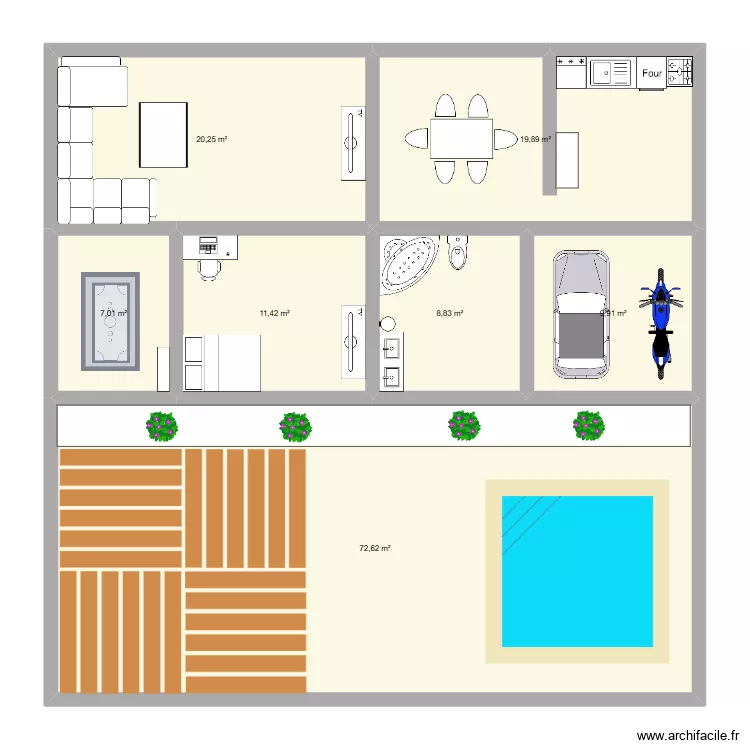 MAISON DE MALIKA. Plan de 7  et 150 m²