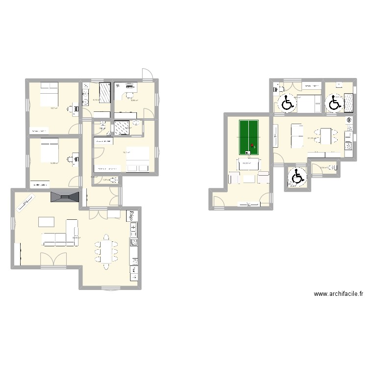 Eckbol 1 projet. Plan de 16 pièces et 193 m2