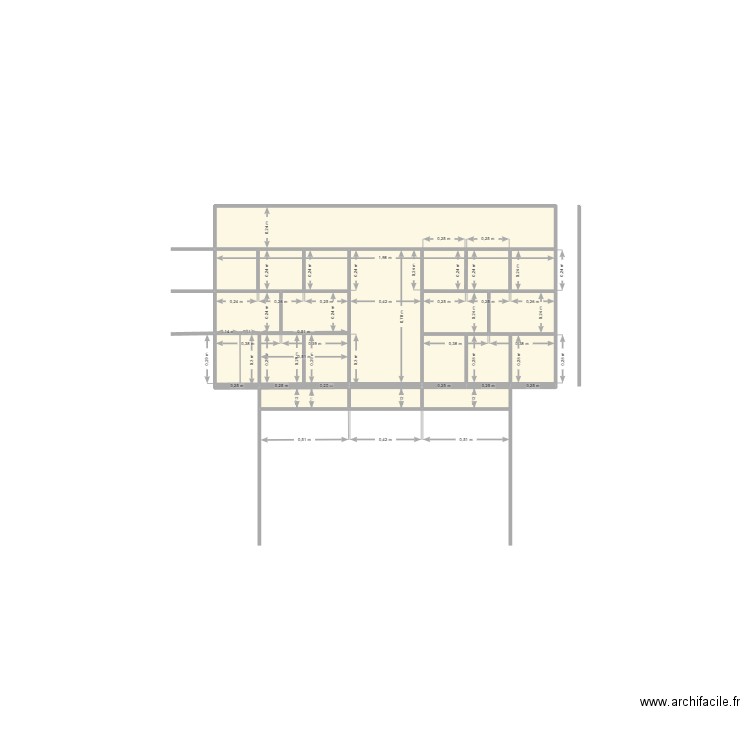 bureau face. Plan de 20 pièces et 2 m2