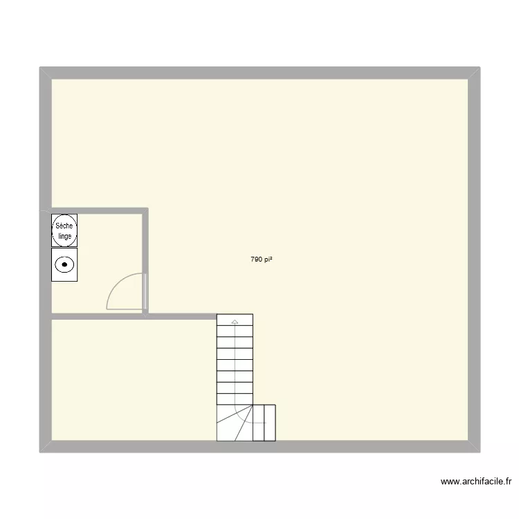 sous-sol. Plan de 1 pièce et 73 m²