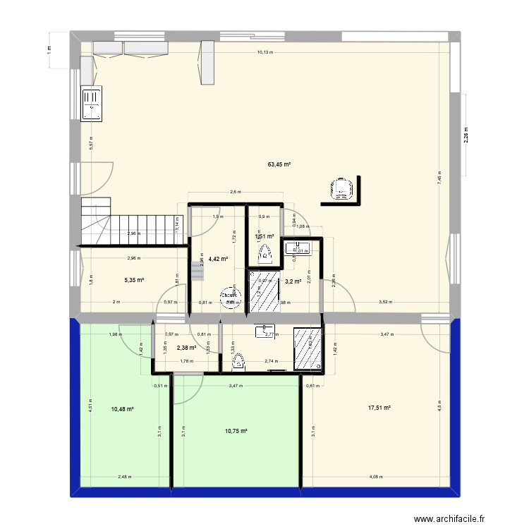 maison agrandissement. Plan de 9 pièces et 119 m2