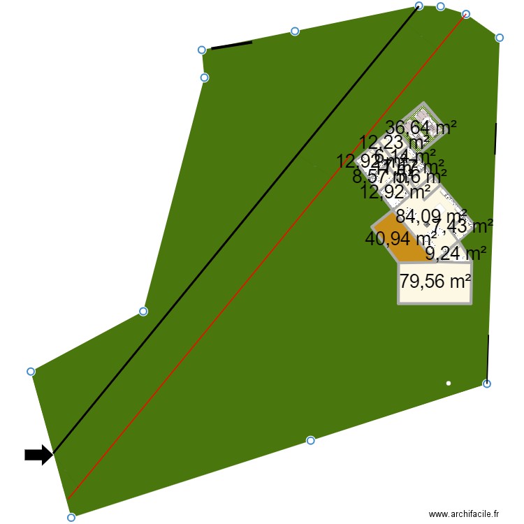 maison + ligne 2. Plan de 14 pièces et 334 m2