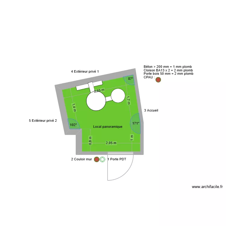 31729 Local panoramique. Plan de 1  et 6 m²
