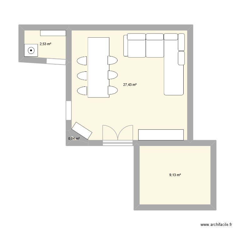Schmidt_BX. Plan de 4 pièces et 39 m2