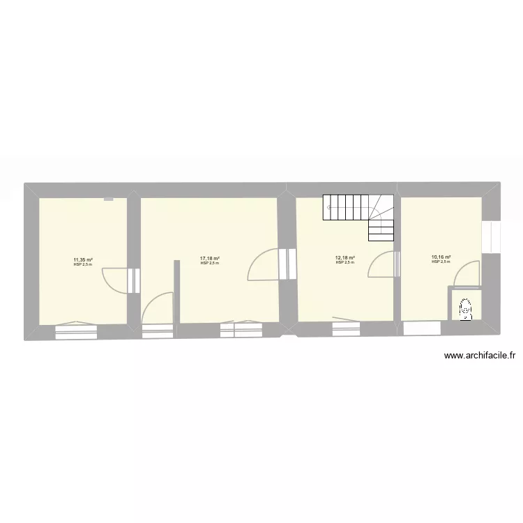 DABO RDC. Plan de 4  et 51 m²