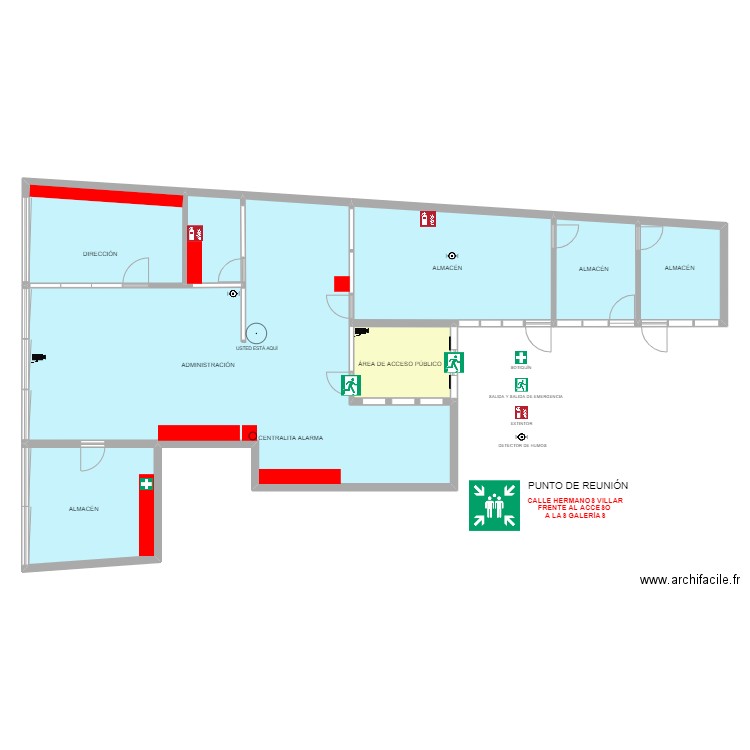 Plano Delegacion SELAE Ourense_SEGURIDAD. Plan de 8 pièces et 225 m2