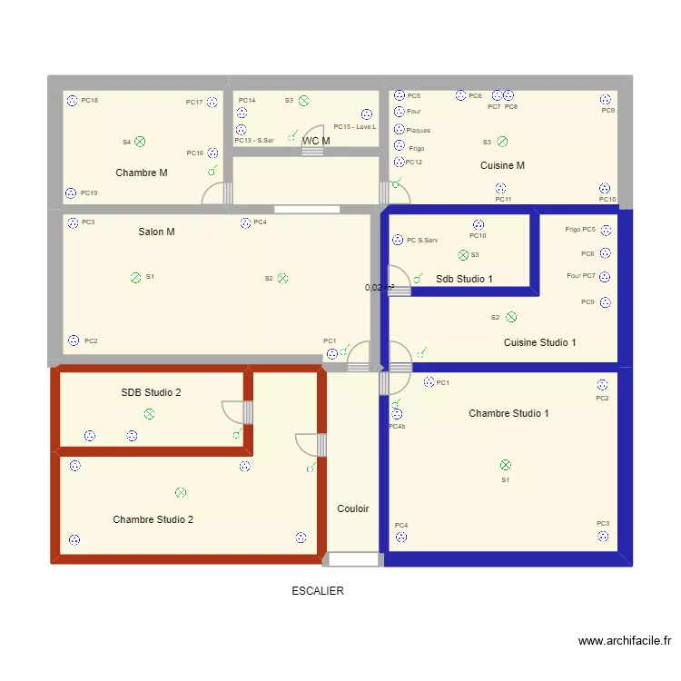 AMP Dépannage - 2eme Etage. Plan de 12 et 76 m² AMP Dépannage - 2eme Etage. Plan de 12 et 76 m²
