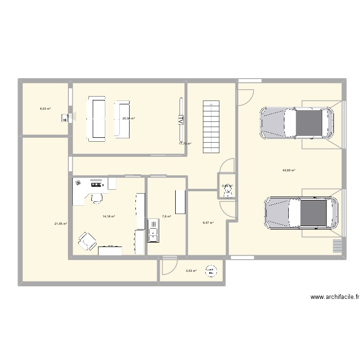 ous sol. Plan de 10 pièces et 144 m2