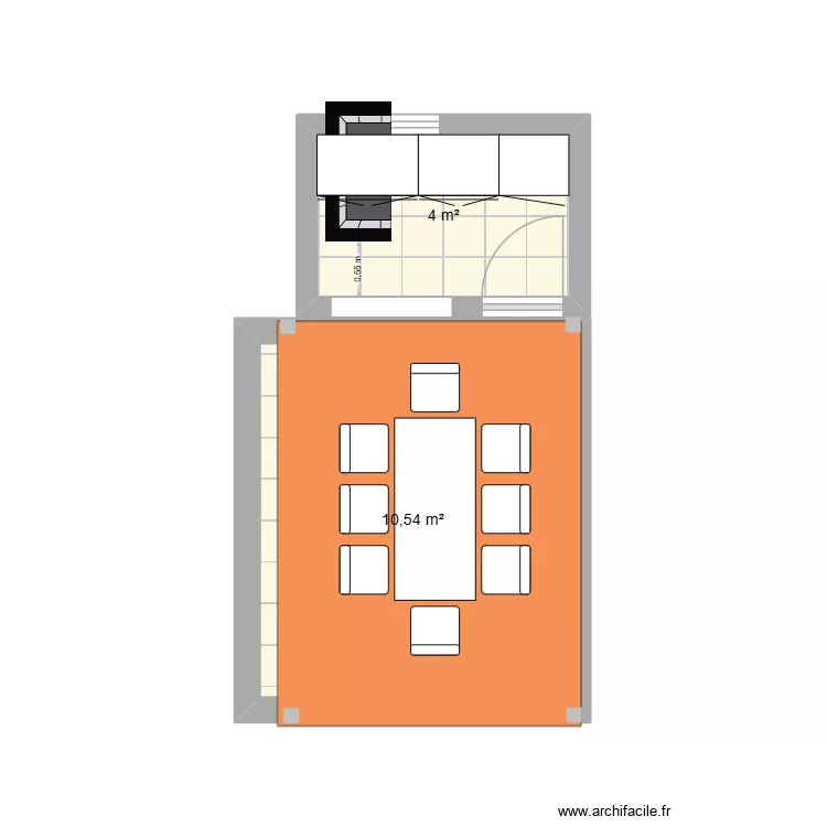 cuisine ete. Plan de 2 Pièces et 15 m² cuisine ete. Plan de 2 Pièces et 15 m²