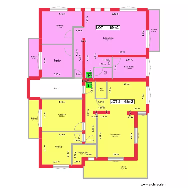 schema découpe lot 1er atage. Plan de 15 et 178 m² schema découpe lot 1er atage. Plan de 15 et 178 m²