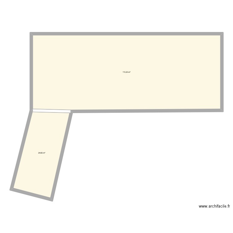 èijh. Plan de 2 pièces et 135 m2