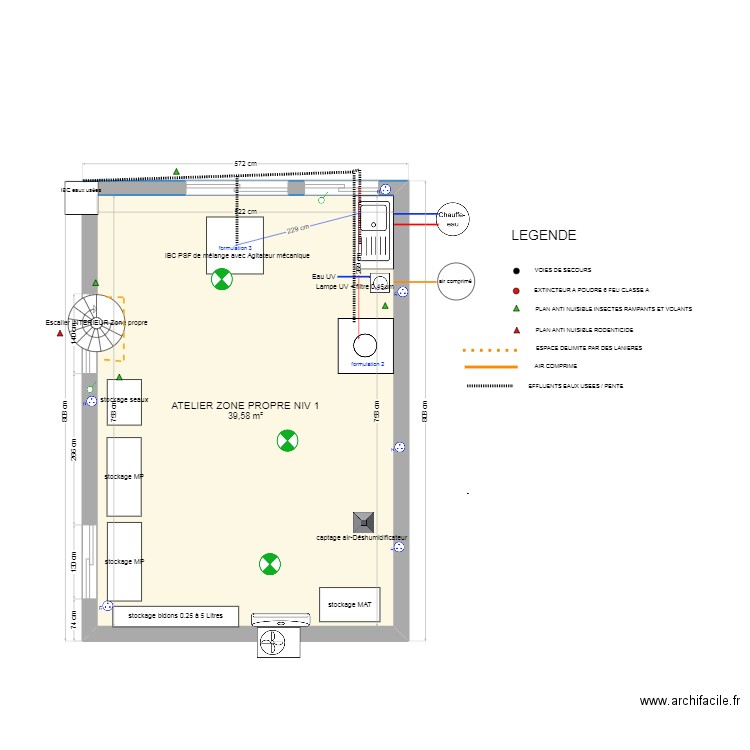 ateliern1_version Jan 2024. Plan de 1 pièce et 40 m2