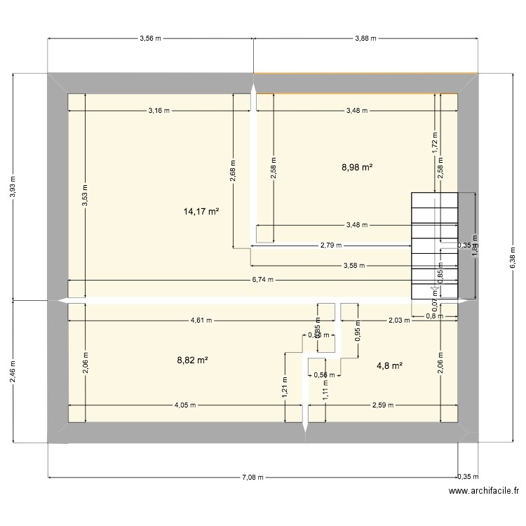 ISMAILI. Plan de 4 pièces et 37 m2