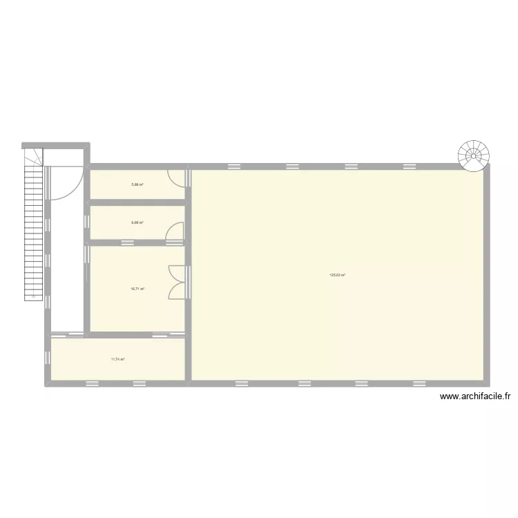 PLAN 1ERE ETAGE. Plan de 5 pièces et 166 m²