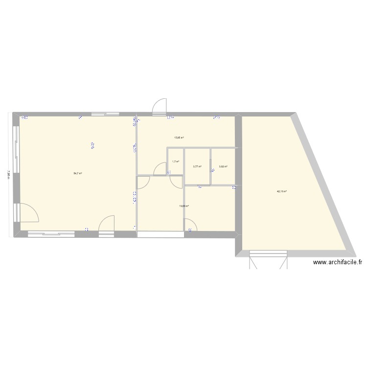 maison principale. Plan de 1 pièce et 111 m2