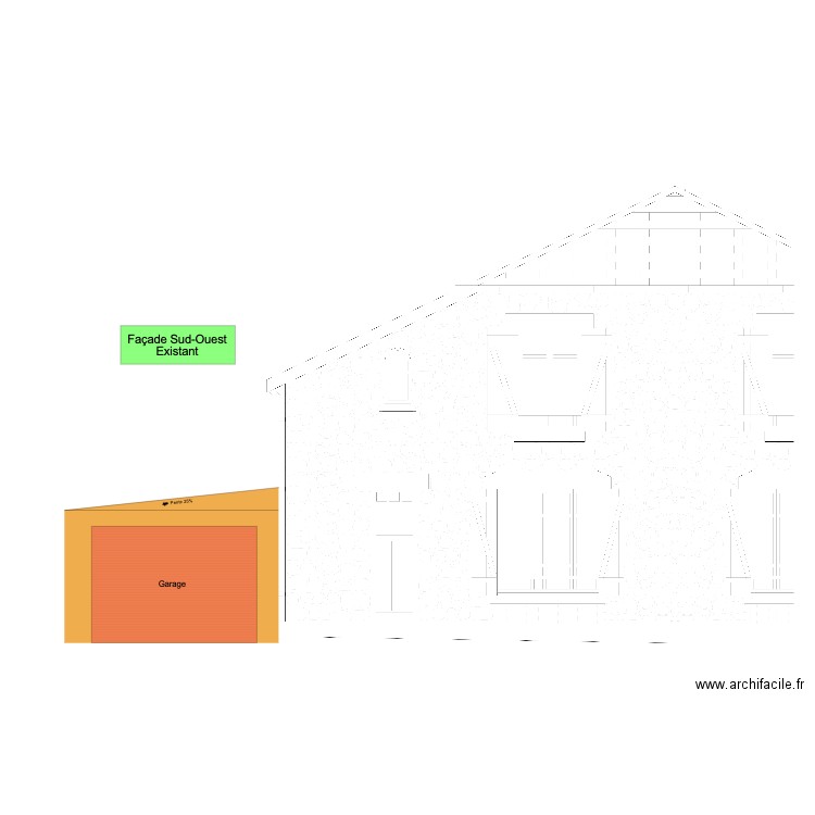 face avant existant. Plan de 0 pièce et 0 m2