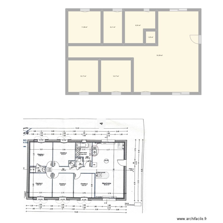 maison m2. Plan de 7 pièces et 102 m2