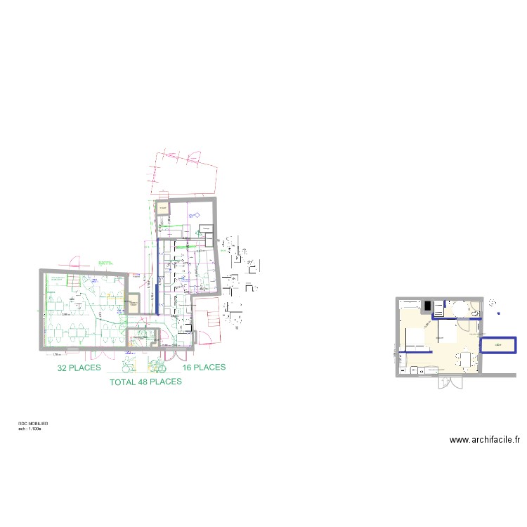 plan semainaire en appartement. Plan de 8 pièces et 134 m2