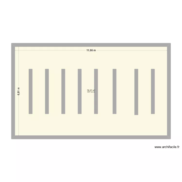 Plateforme peinture de sol. Plan de 1 Pièce et 79 m² Plateforme peinture de sol. Plan de 1 Pièce et 79 m²