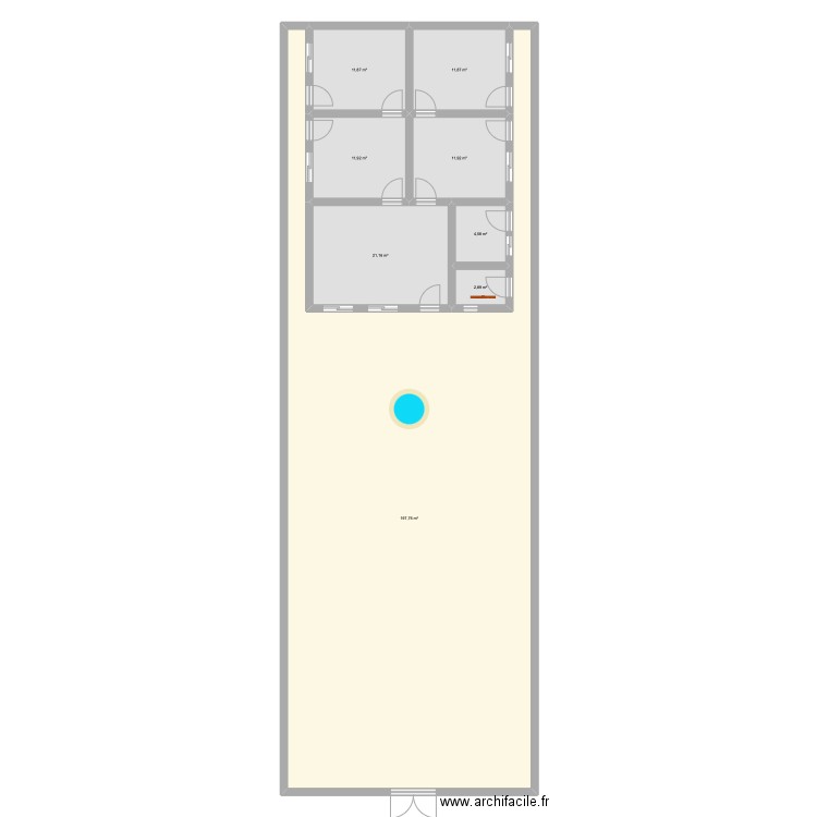 Maison plein pied. Plan de 8 pièces et 274 m2