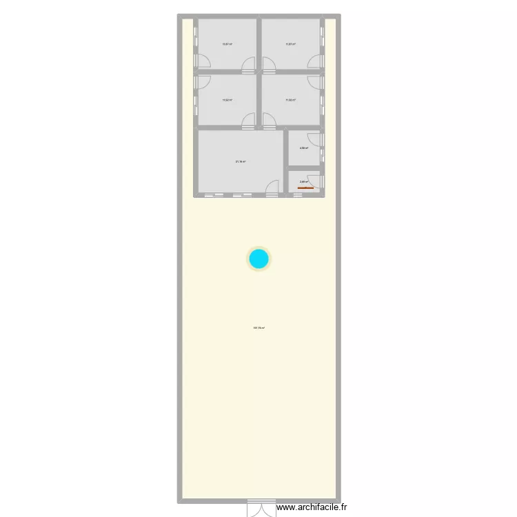 Maison plein pied. Plan de 
