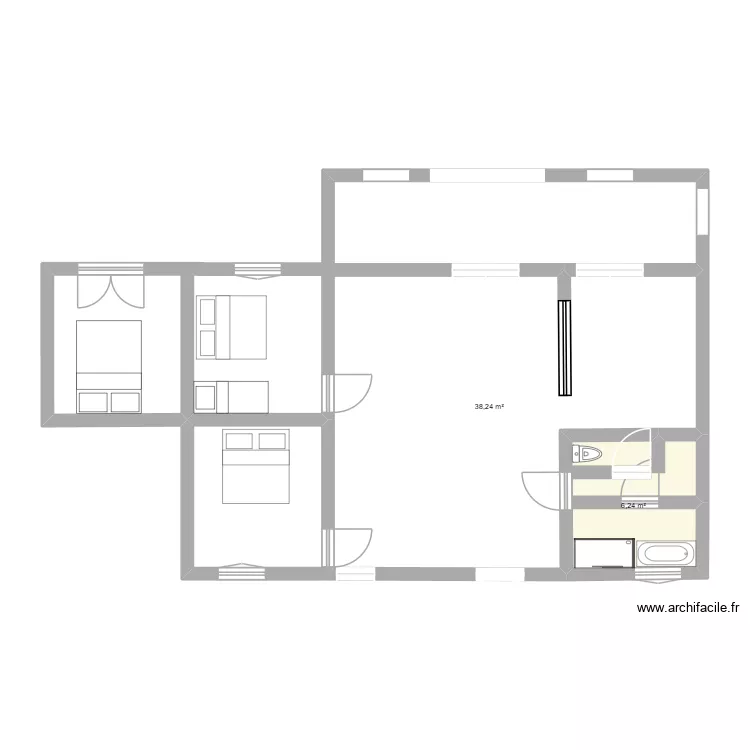 Préfailles 102 route de la pointe 1ière version. Plan de 2 et 44 m² Préfailles 102 route de la pointe 1ière version. Plan de 2 et 44 m²