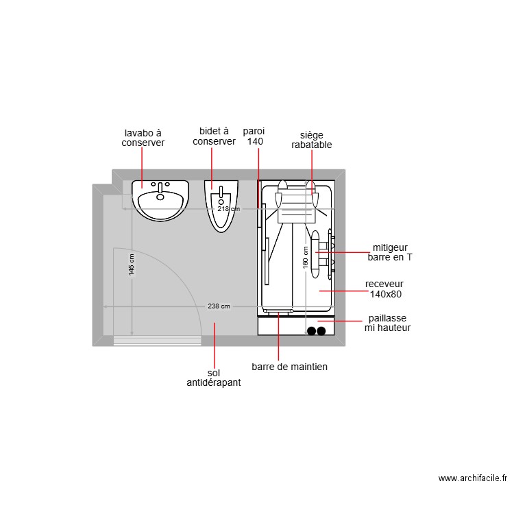naulin. Plan de 1 pièce et 4 m2