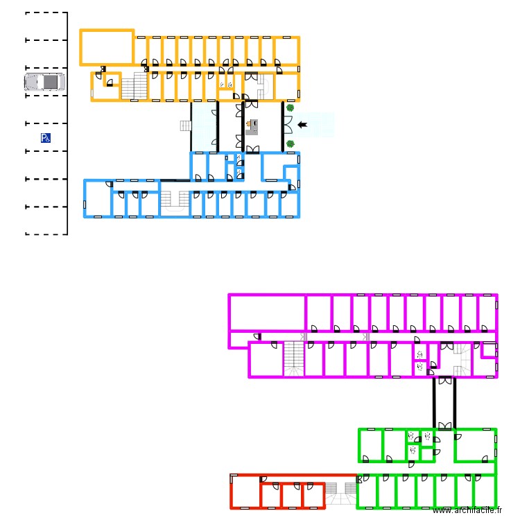 MDS Gonesse. Plan de 42 pièces et 164 m2