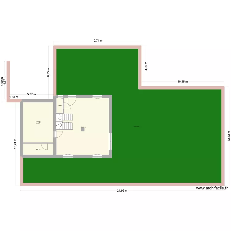 Maison modifi&eacute;e 1&egrave;re proposition. Plan de 