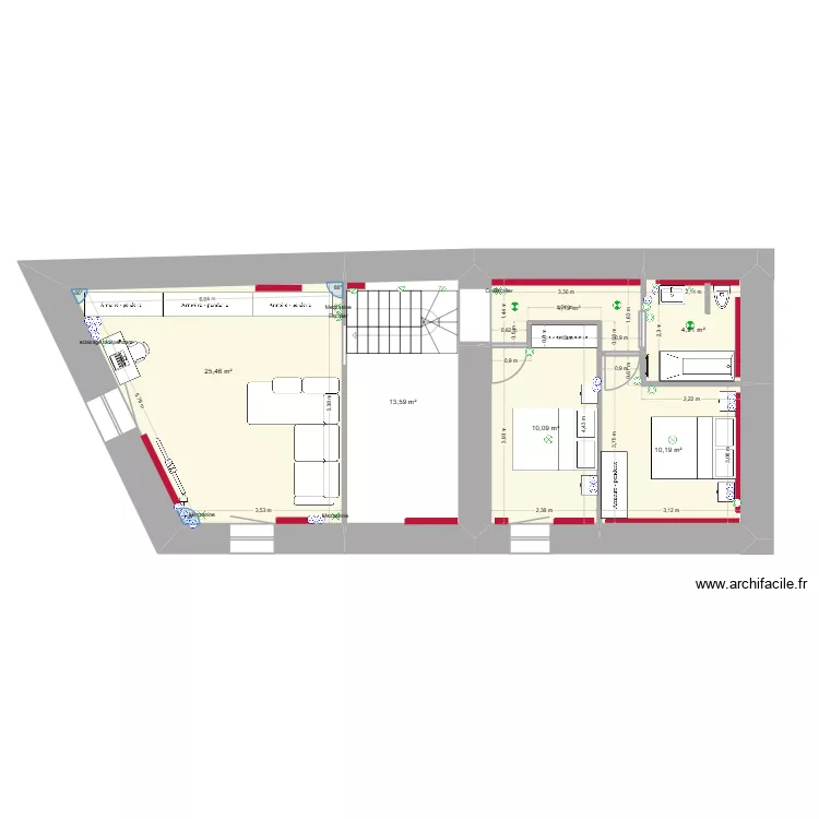 Aménagement 25 La Meffrais étage def. Plan de 11 et 128 m² Aménagement 25 La Meffrais étage def. Plan de 11 et 128 m²