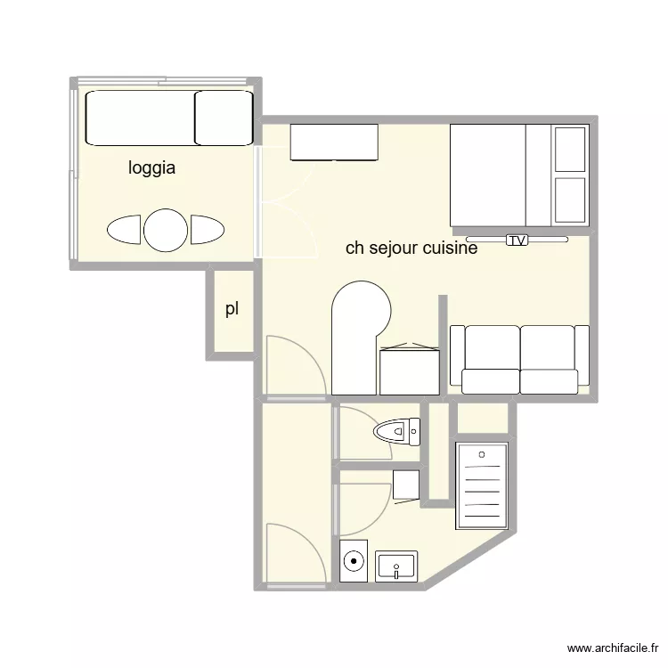 grau du roi appartement le corvette. Plan de 8 et 29 m² grau du roi appartement le corvette. Plan de 8 et 29 m²