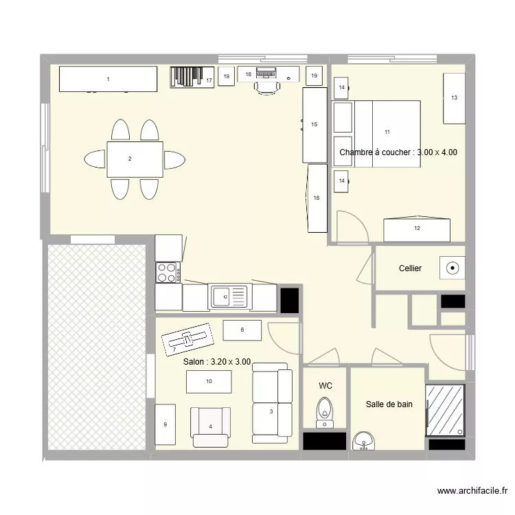 Carmen 6. Plan de 13  et 76 m²