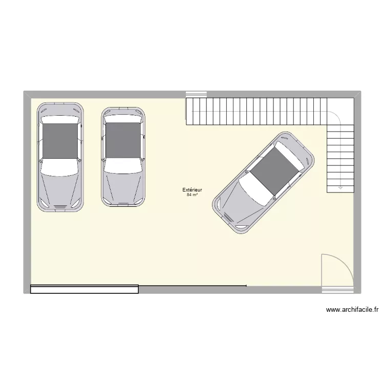 plan fa&ccedil;ade solution 3. Plan de 1  et 84 m²