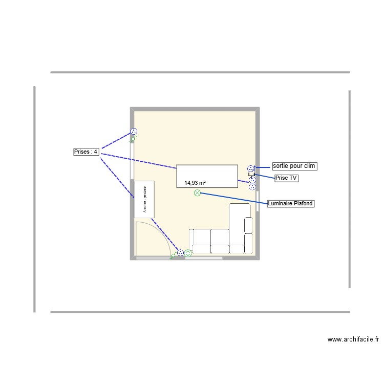 Pibrac Séjour avec Elec. Plan de 1 pièce et 15 m2