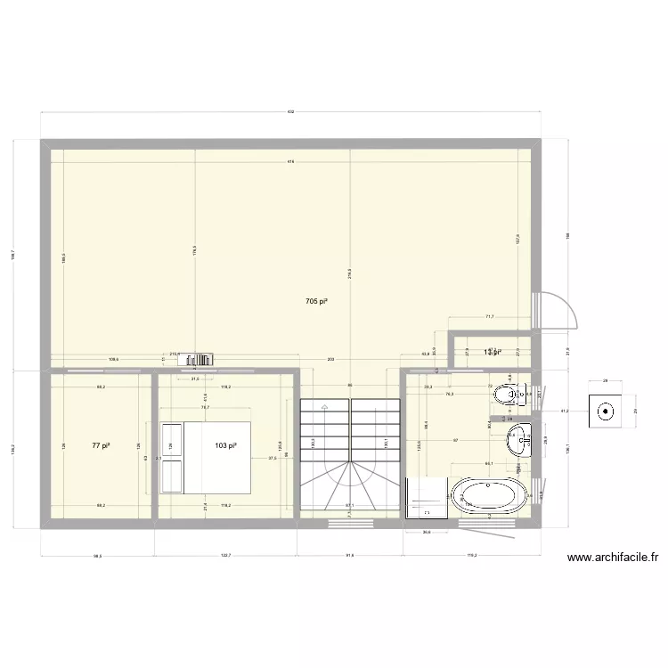 RezChausseeChaletC. Plan de 4 pièces et 83 m²