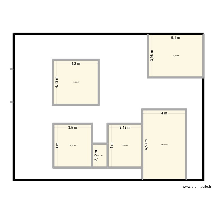 MAISON ROSSO IN. Plan de 6 pièces et 93 m2