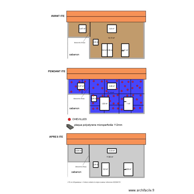 roy 3. Plan de 19 pièces et 70 m2