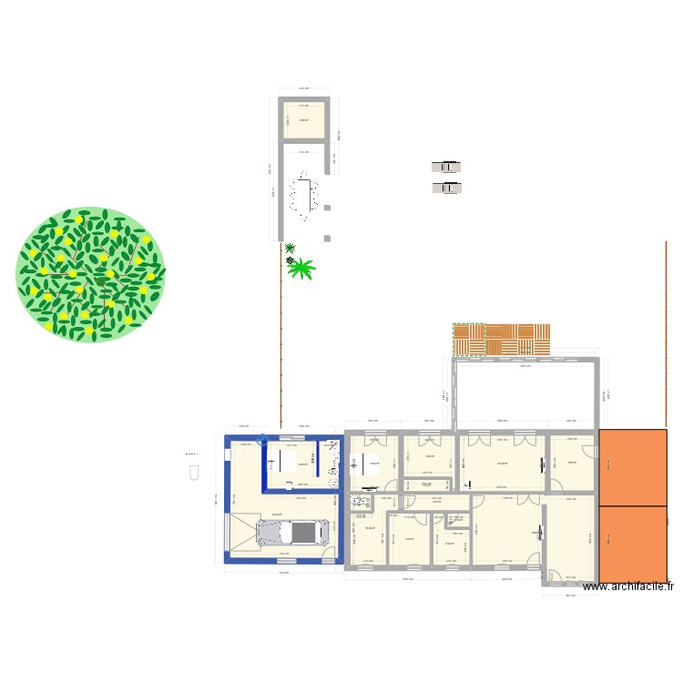 plan de base maison. Plan de 14 pièces et 185 m2