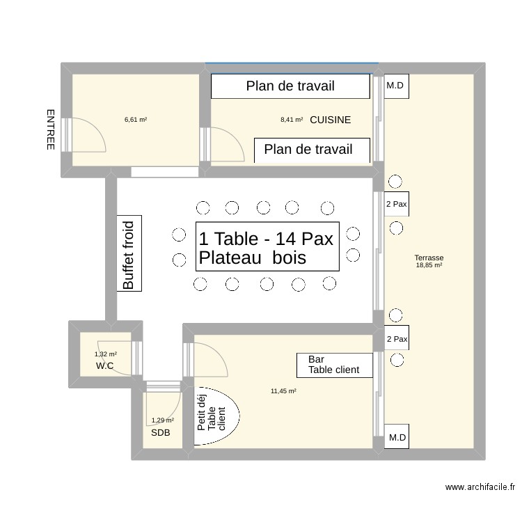 Albatros - 2er Étage droite -18 Pax. Plan de 0 pièce et 0 m2