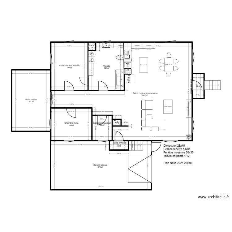 Maison M. Tremblay. Plan de 11 pièces et 156 m2