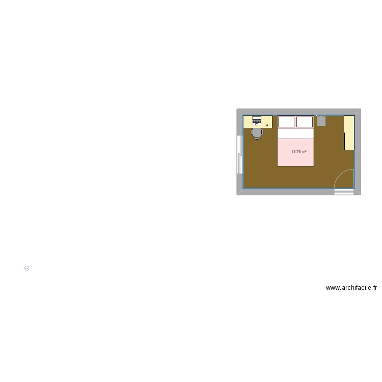 Chambre Sarah 01-12-2023. Plan de 1 pièce et 14 m2