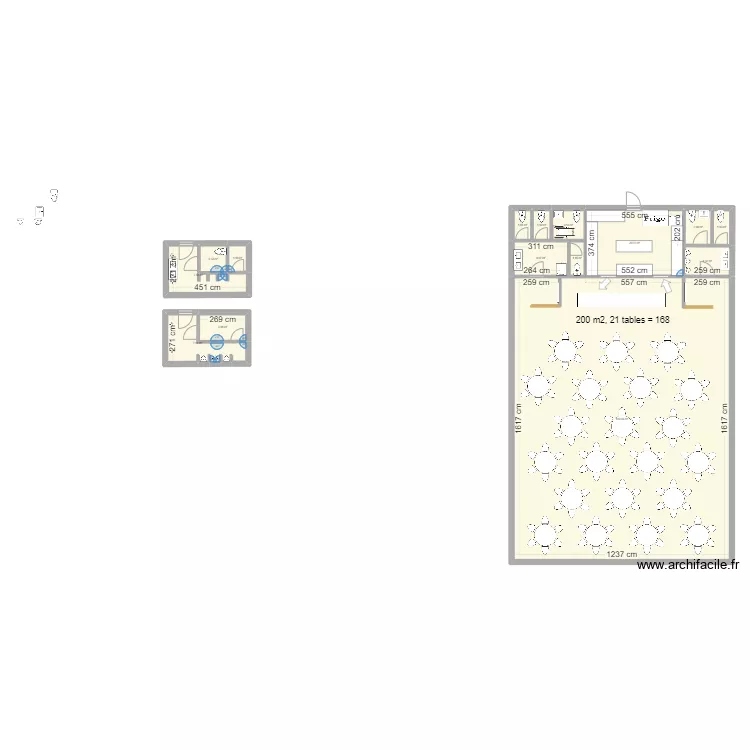 Salle r&eacute;ception. Plan de 