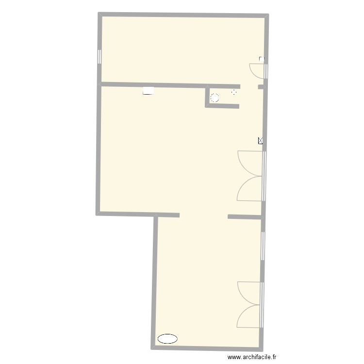 VES_01. Plan de 1 pièce et 220 m2