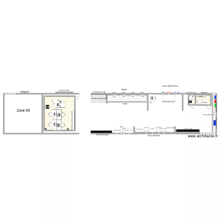 Plan nouvelle atelier Nu am&eacute;lior&eacute;. Plan de 