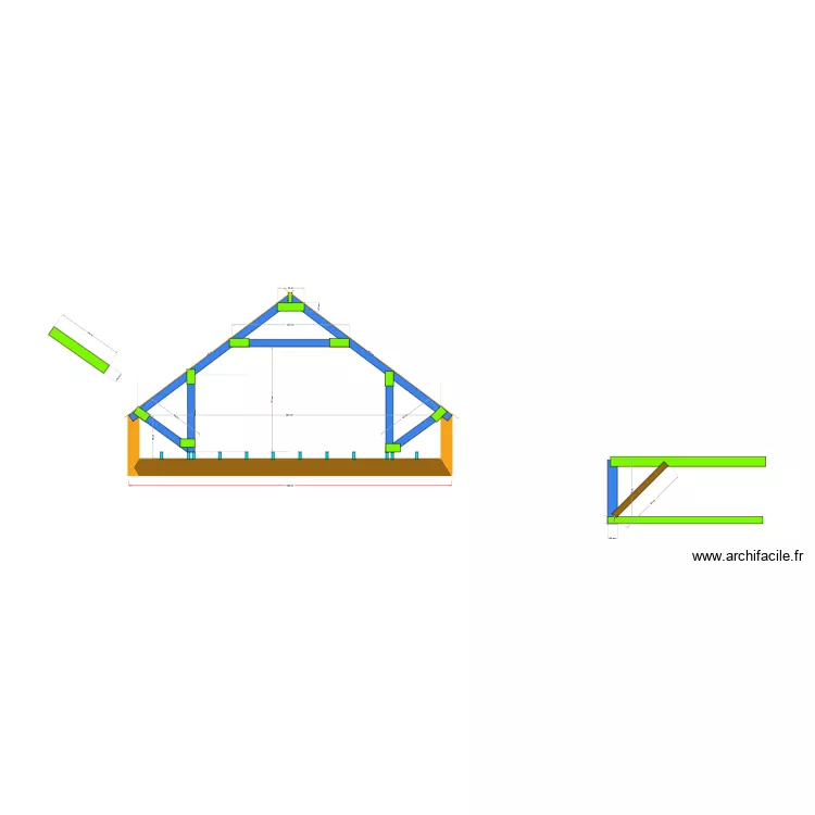charpante montage. Plan de 