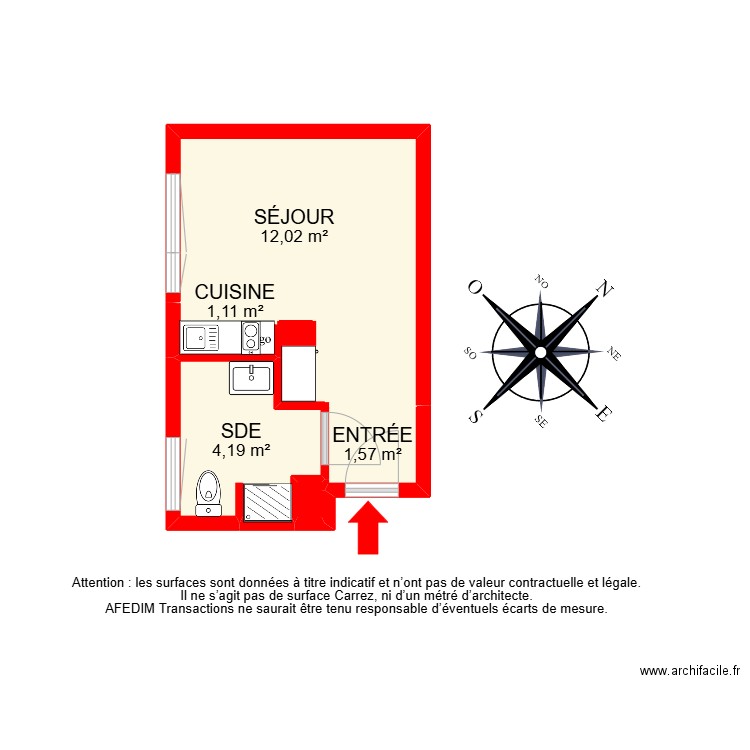 BI 21695. Plan de 6 pièces et 31 m2