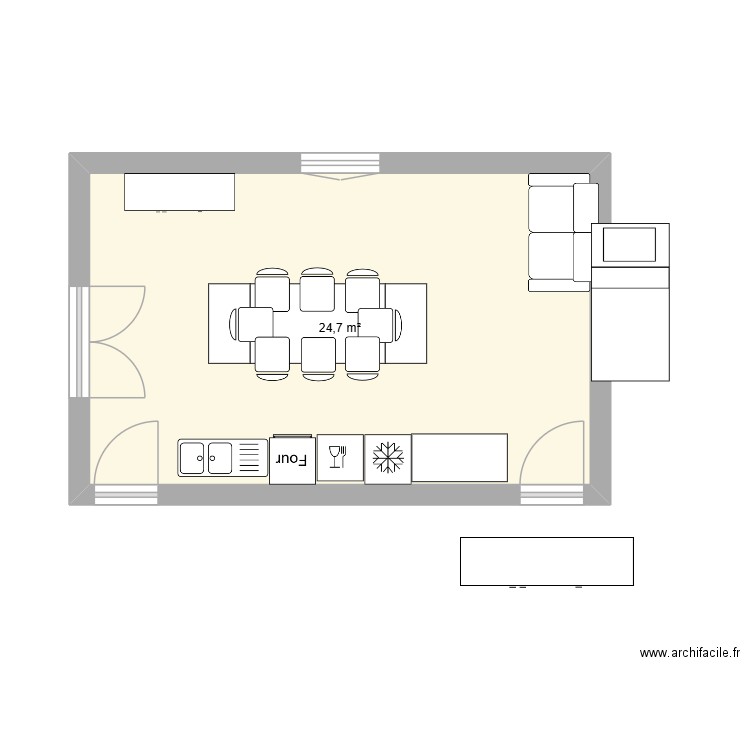 piece piscine villa. Plan de 1 pièce et 25 m2