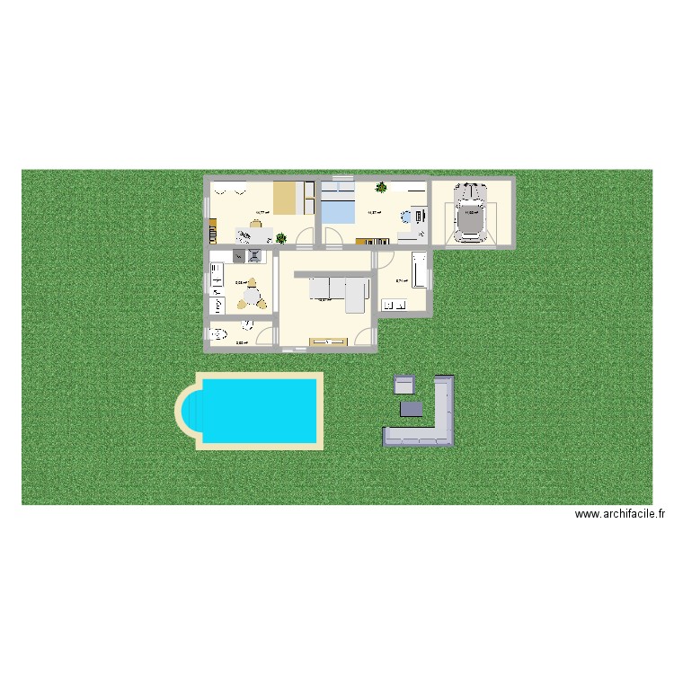 brouillon. Plan de 7 pièces et 80 m2
