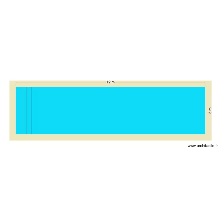 Piscine 12x3. Plan de 