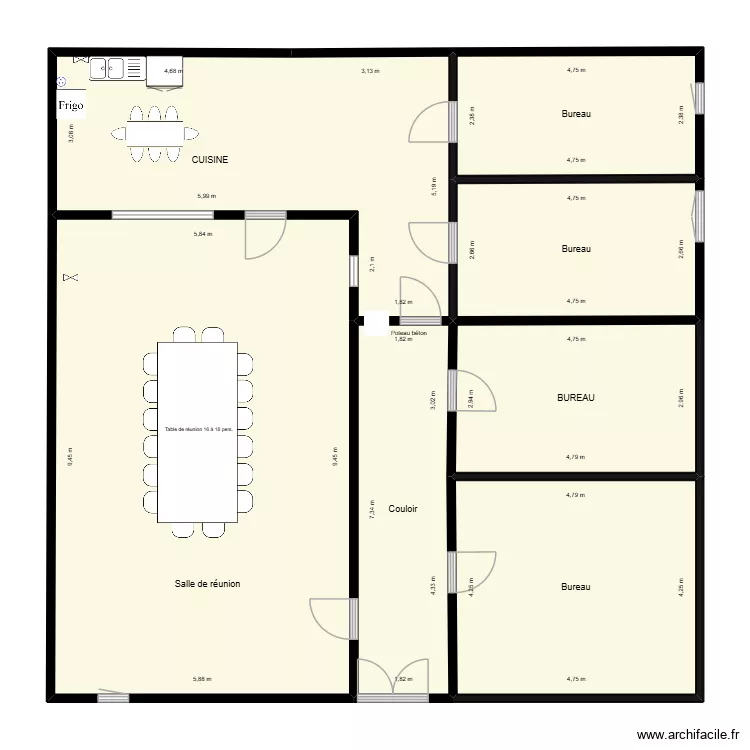Salle réunion proposition. Plan de Salle réunion proposition. Plan de